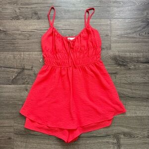 No Boundaries Coral Orange Short Romper Dress size Medium Women New with Tags